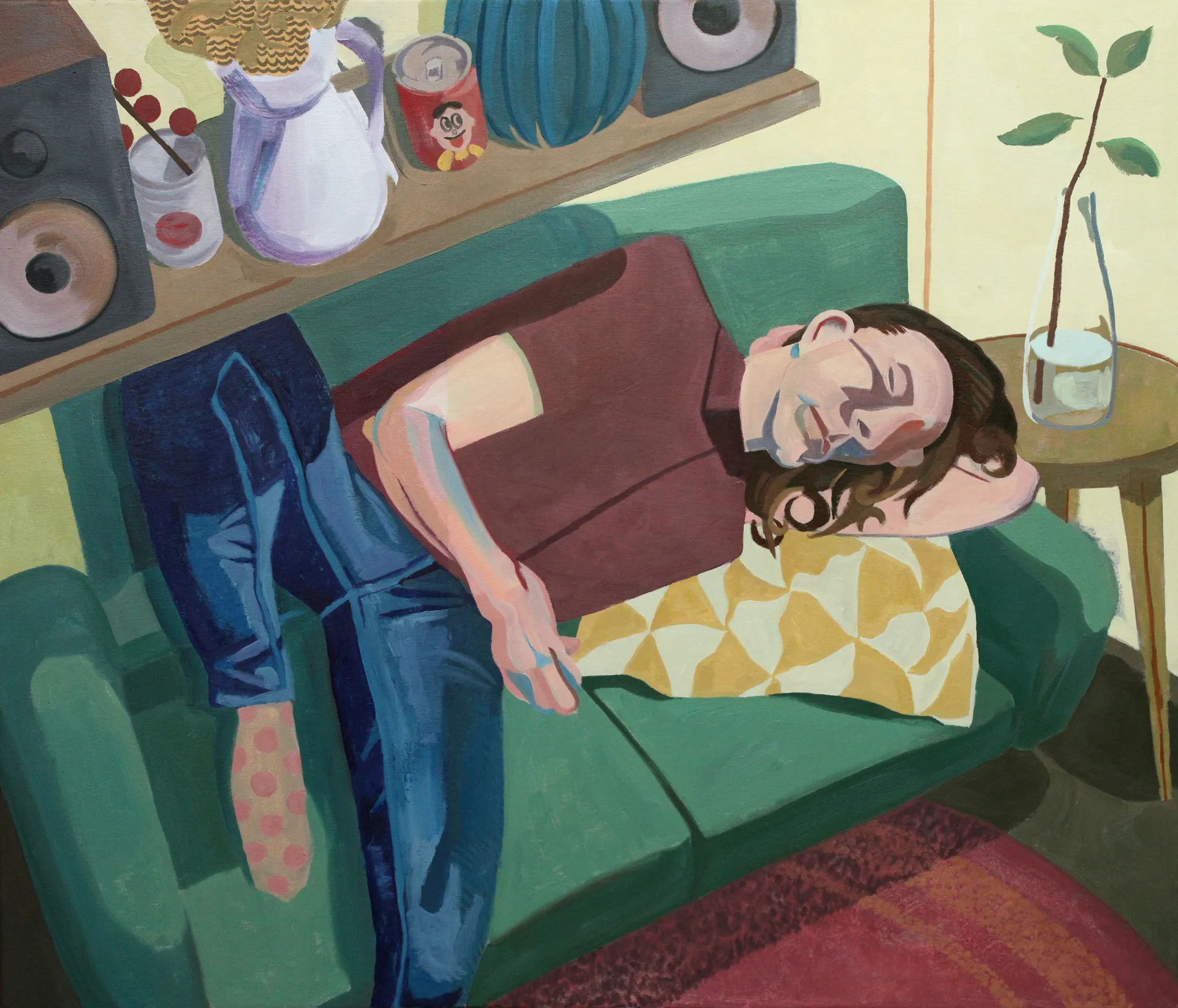 On the Couch Under the Shelf